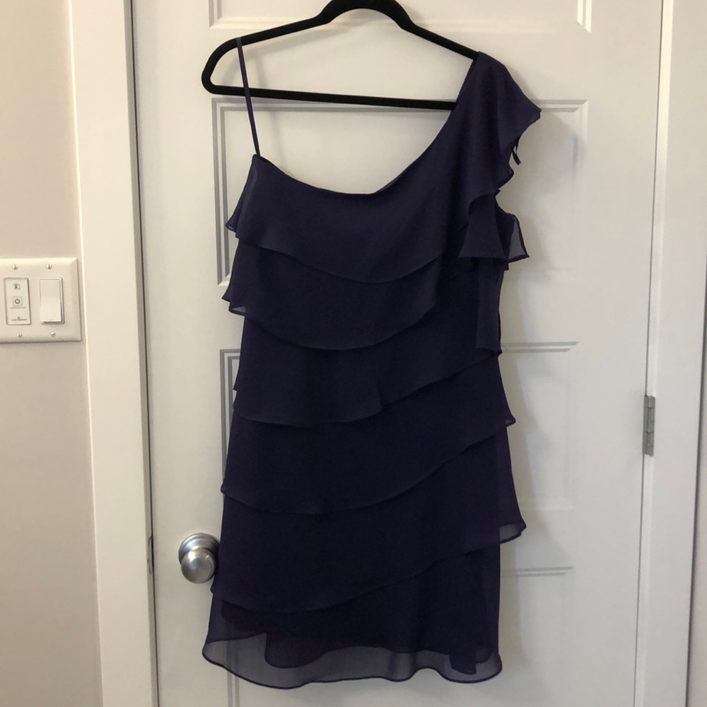 Le Chateau purple ruffle dress